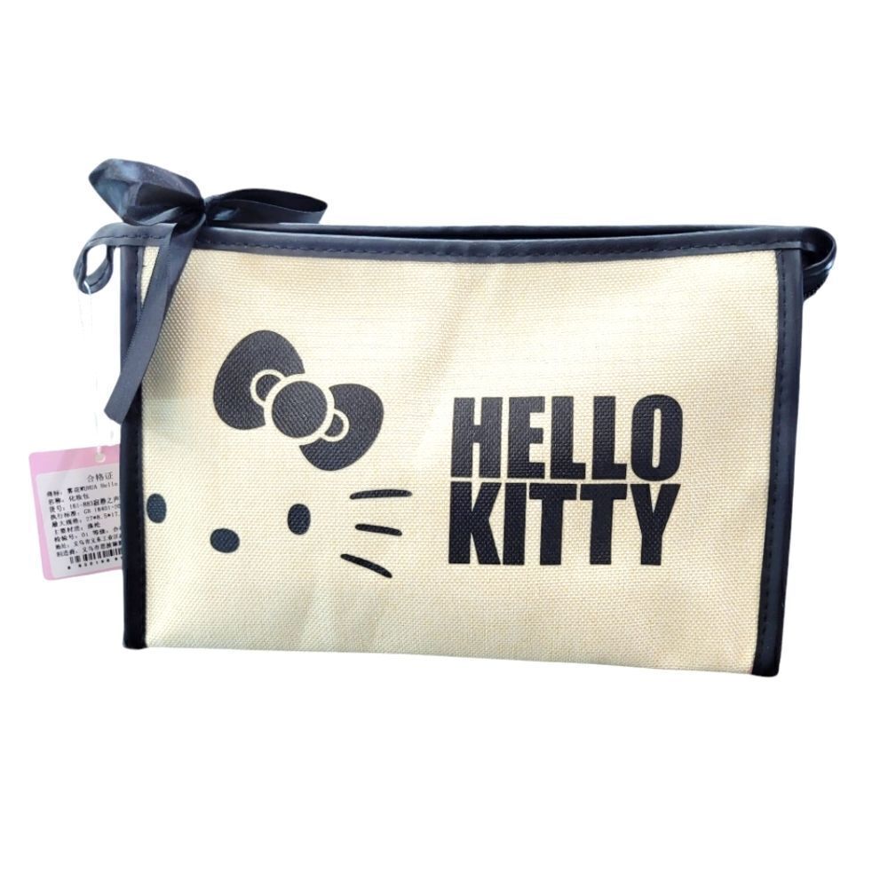 Brand New Sanrio Hello Kitty Cream & Black Color Cosmetics Bag / Pencil Case